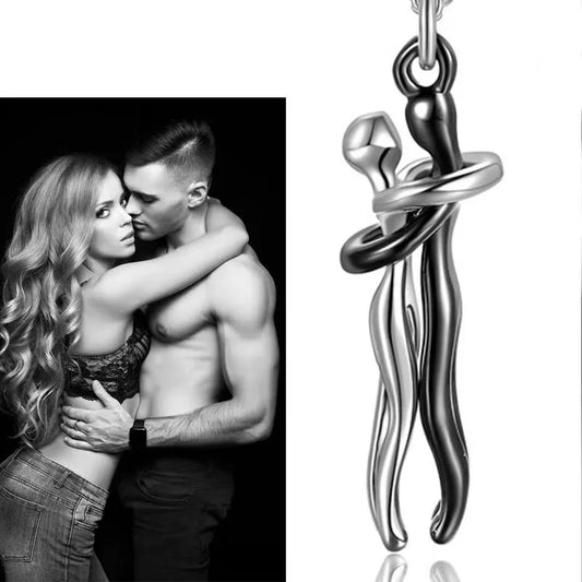 Pendentif Couple Hip Hop - Collier Punk Hug Promise Femme et Homme