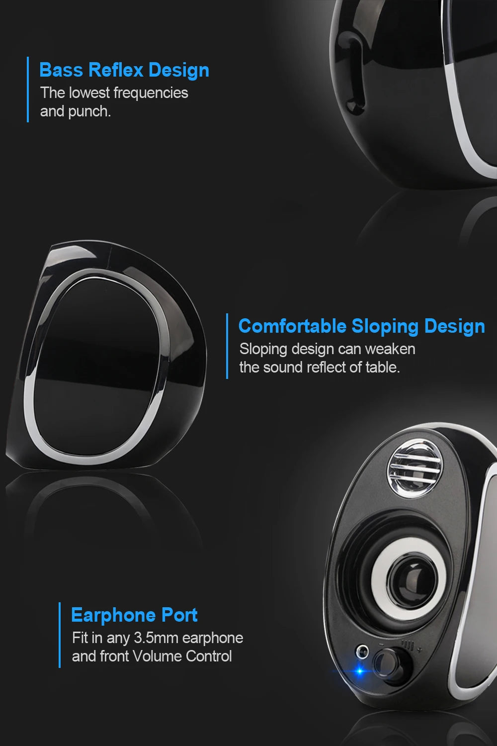 Haut-parleurs de bureau et caisson de basses A201