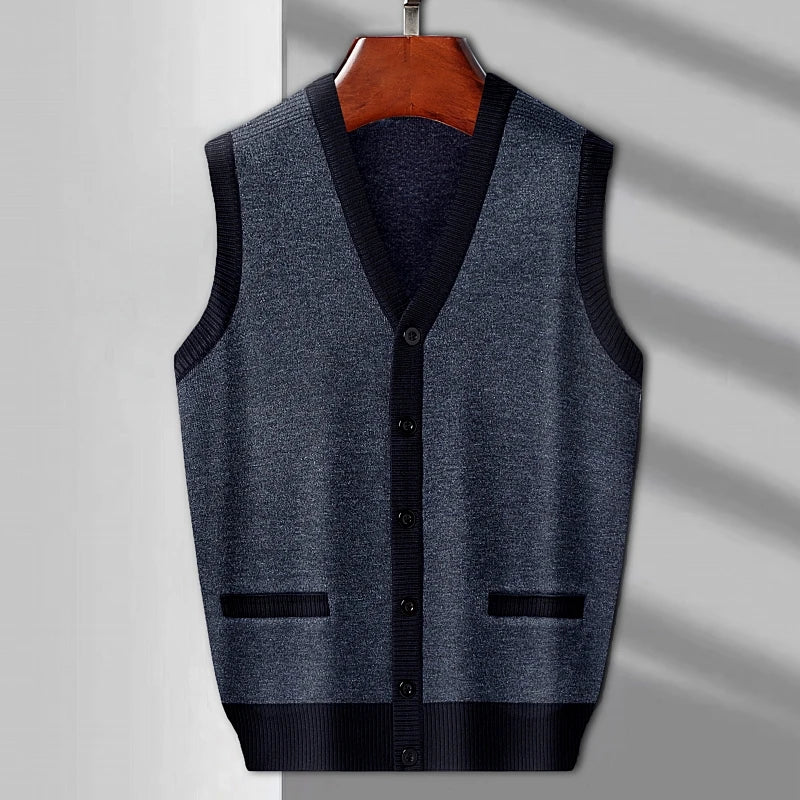 Men's Tank Top  Knitted Warm Sweater