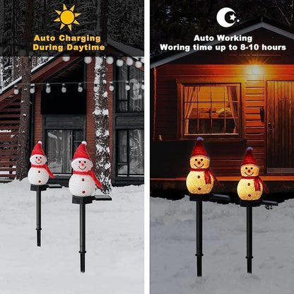 Solar Snowman Lights - Outdoor Christmas Lawn Decor