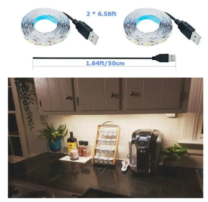 Bande lumineuse LED USB DC 5 V - Rétroéclairage TV blanc chaud et décoration intérieure - 1 à 5 m