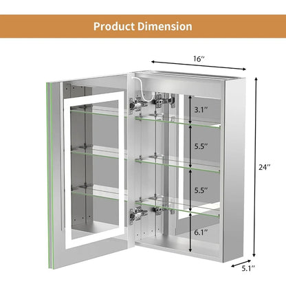Golden Frame Wall Mount Mirror Cabinet