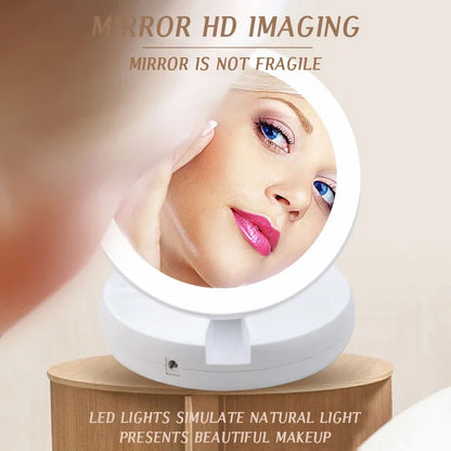 Miroir de courtoisie de maquillage à LED amovible