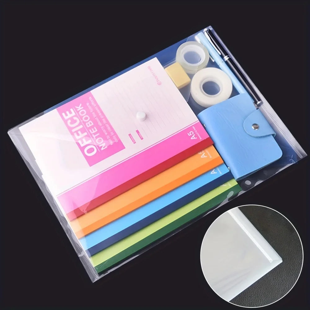 Paquet de 20 enveloppes en poly transparentes réutilisables - Format A4 étanche avec boutons