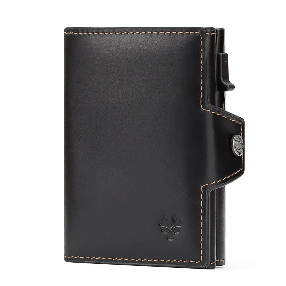 New Automatic Card Holder Genuine Leather Wallet