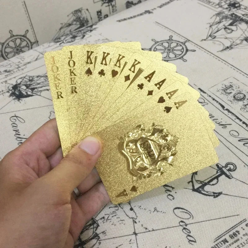 24K Gold Foil Playing Cards Deck - Poker Practical Jokes