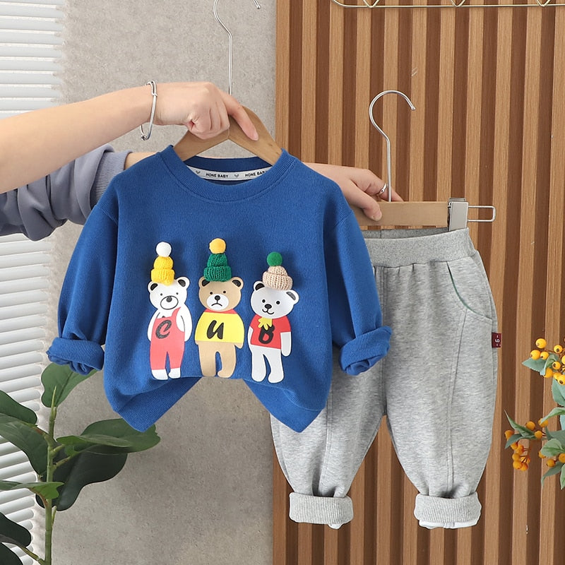 Kids Hooded Sweater Pants Set 0-5 Yrs