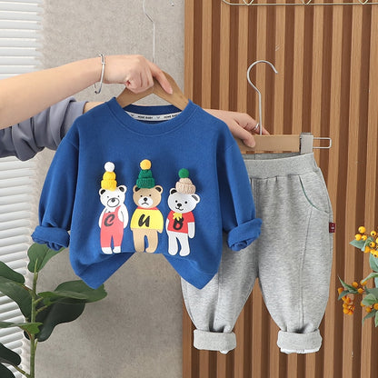 Kinder-Pullover-Hosen-Set mit Kapuze, 0–5 Jahre