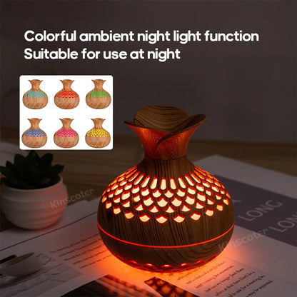 300ml Wood Grain USB Aroma Diffuser Humidifier