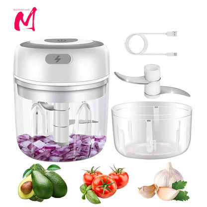 Electric Kitchen Food Chopper Mini Garlic Masher