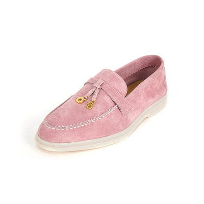 Women Loafers Sheepskin Suede Summer Walk Shoes Women Spring Autumn Fashion Casual Metal Decor Flat Shoes Slip On Cozy Flats