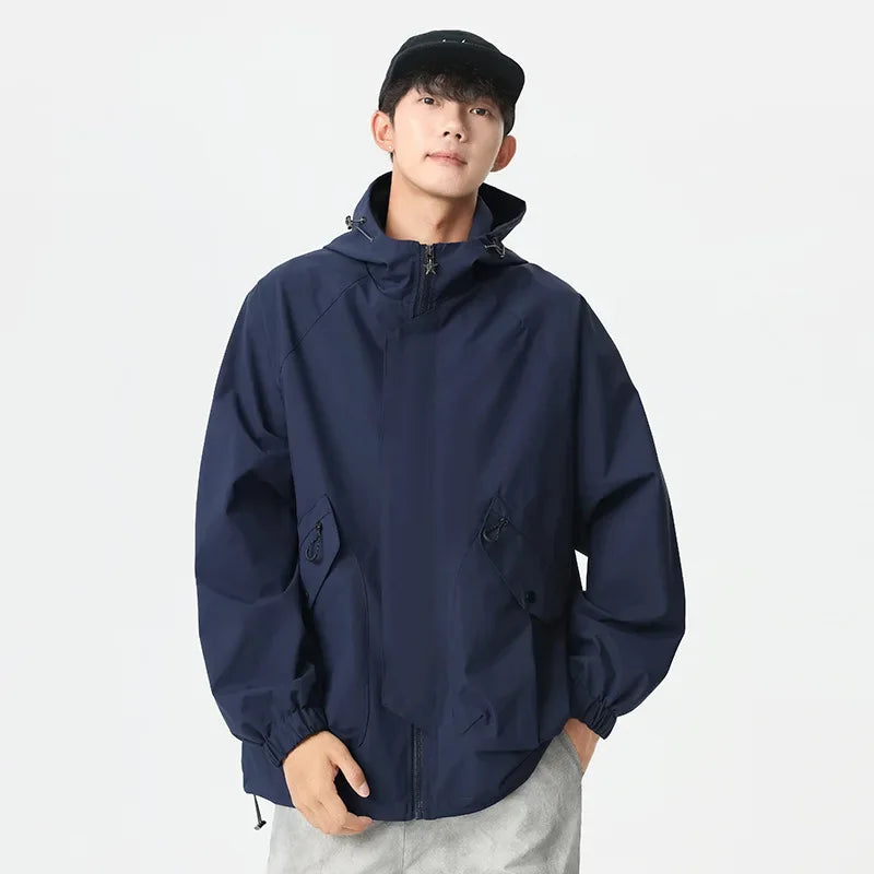 Men Loose Sweatshirt  Adjustable Pockets