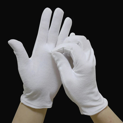 Full-Finger White Cotton Gloves – Etiquette Gloves