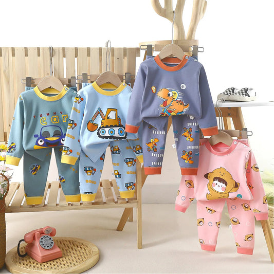 3-24M Infant Cartoon Printed Baby Clothing Set