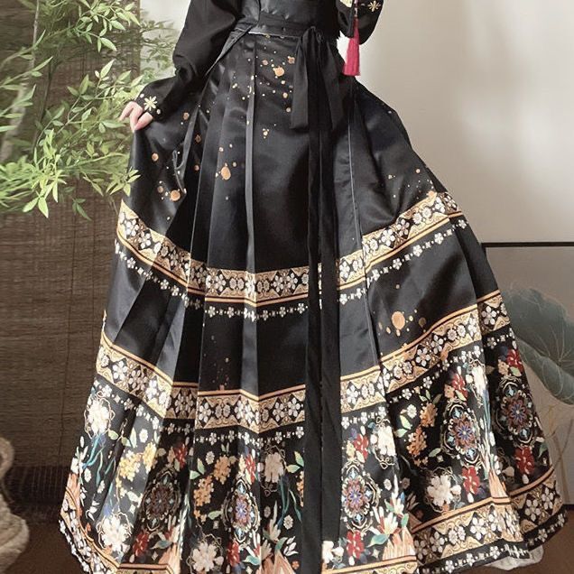 ensemble de jupe Hanfu chinois vintage XL