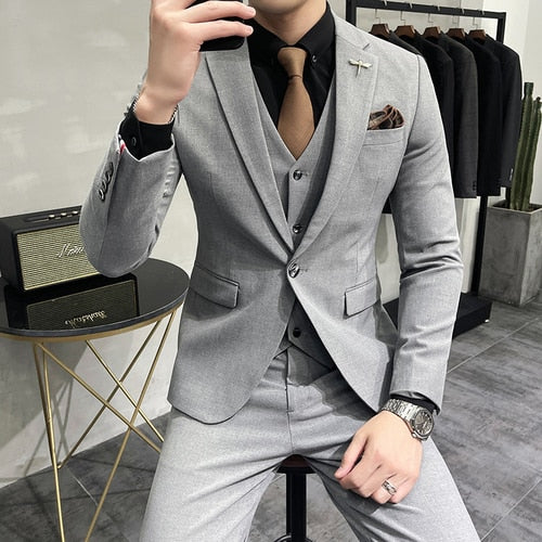 Luxury 3-Piece Men's Suit Set - Wedding & Business