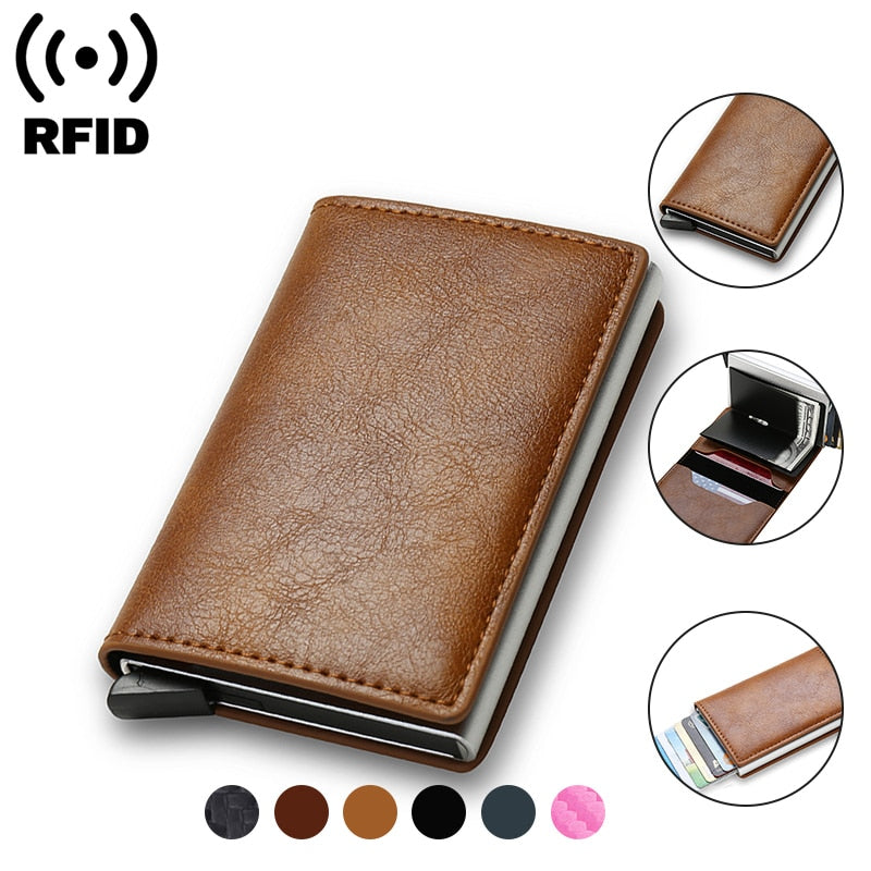 Rfid Credit Card Holder Men Wallets Bank Cardholder Case Small Leather Slim Thin Magic Mini Wallet Smart Minimalist Wallet