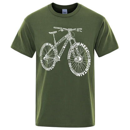 T-Shirt mit Alphabet-Mountainbike-Print für Herren