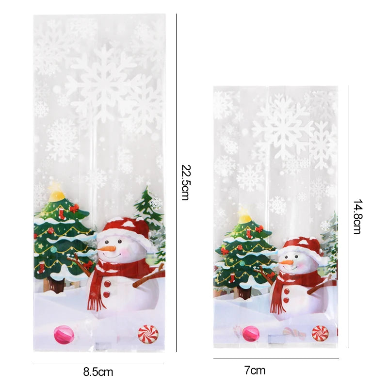 25/50pcs Snowman Cookie & Candy Gift Bags