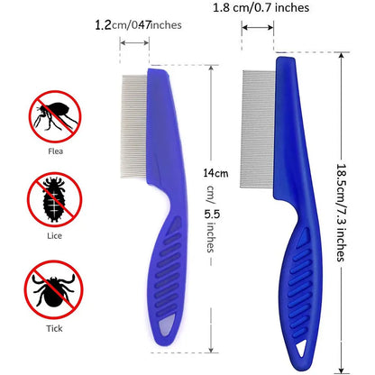 Pet Grooming Brush & Flea Comb Set