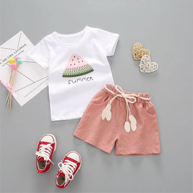 Cute 2Pc BibiCola Summer Girls Tracksuit