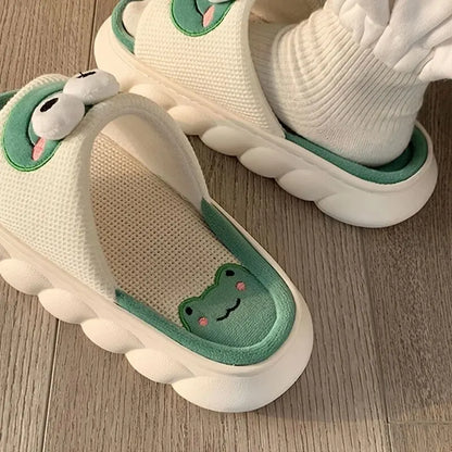 Cozy Cartoon Hemp Cotton Slippers