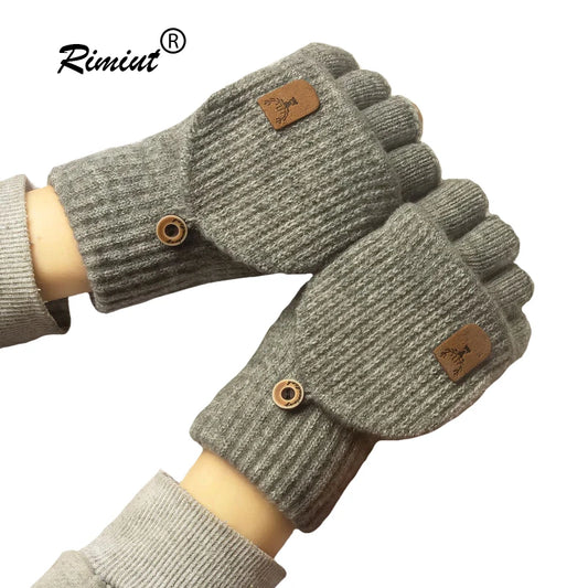 Knitted Fingerless Gloves - Winter Touchscreen Warm Half-Finger