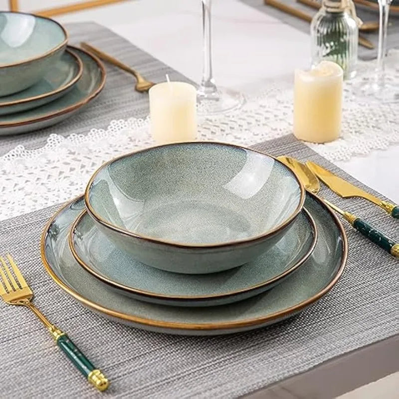 Handmade Reactive Glaze Ceramic Dinnerware Set