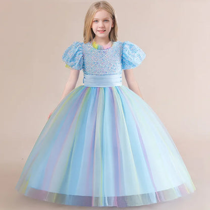 Adorable Cartoon Mesh Party Dress for Girls