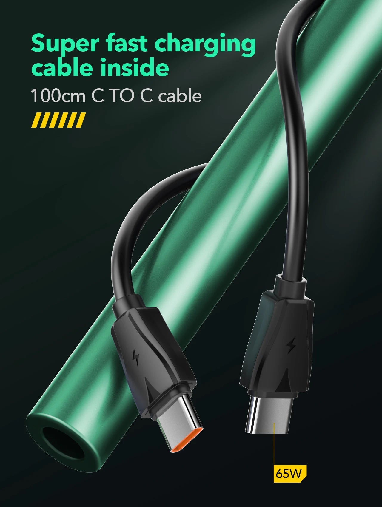 65 W QC3.0 3-Port USB C Schnellladegerät