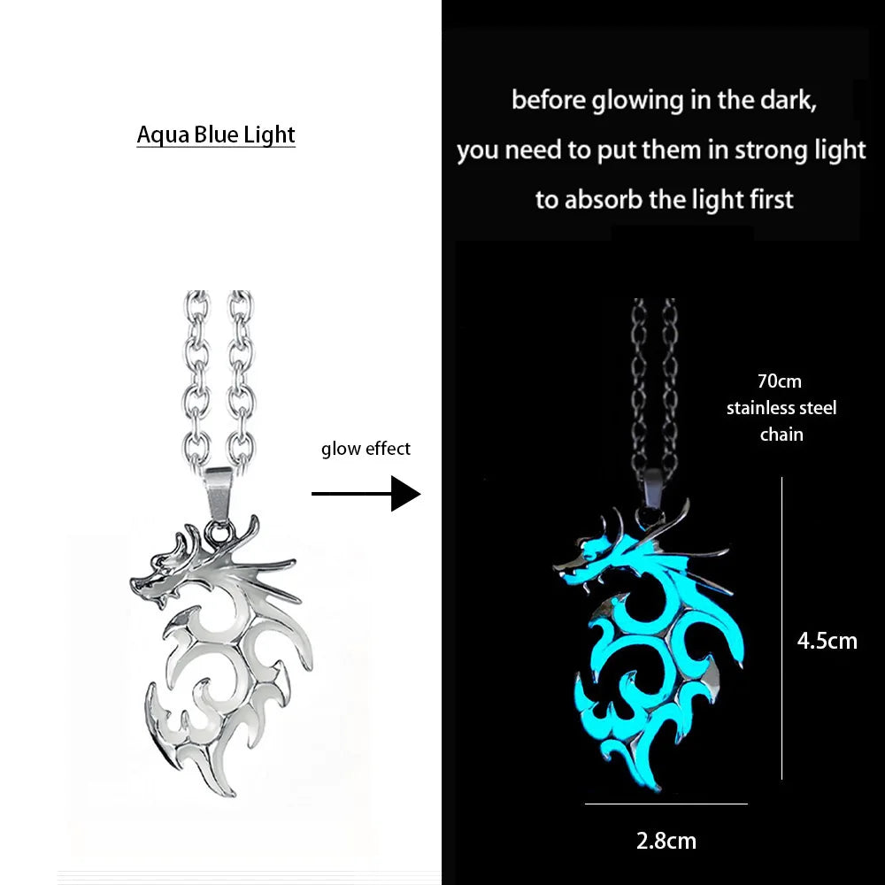 Collier Dragon Lumineux Lumineux - Fluorescence Nocturne 