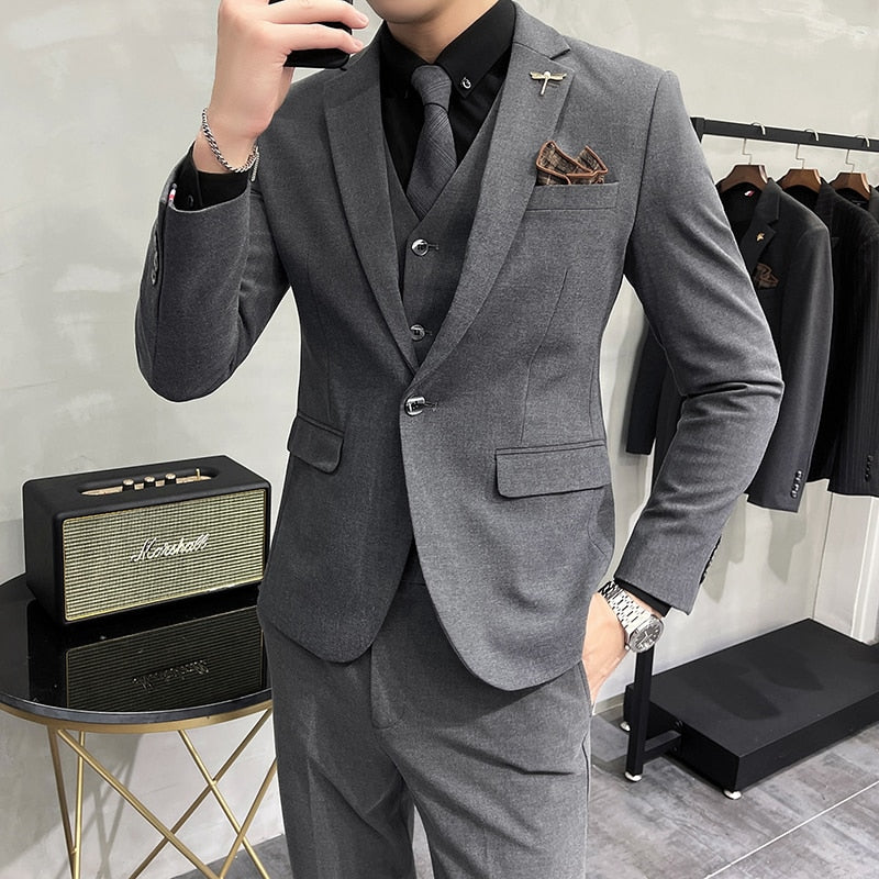 Luxury 3-Piece Men's Suit Set - Wedding & Business