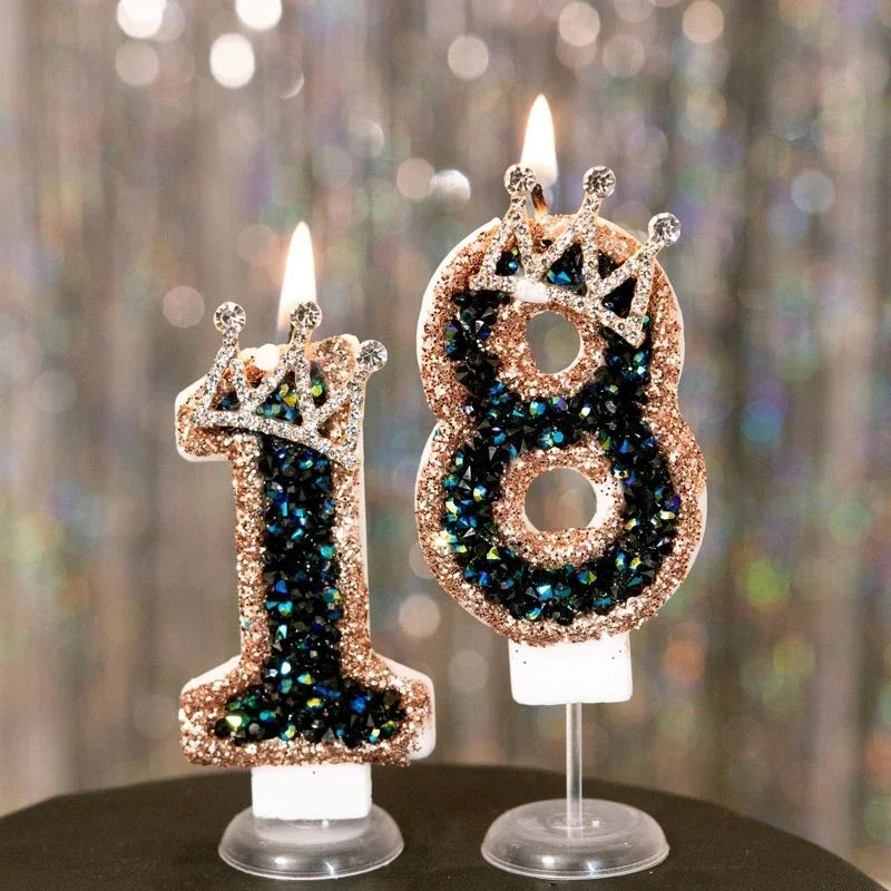 Bougies d'anniversaire numérotées de 0 à 9 - Décoration de gâteau