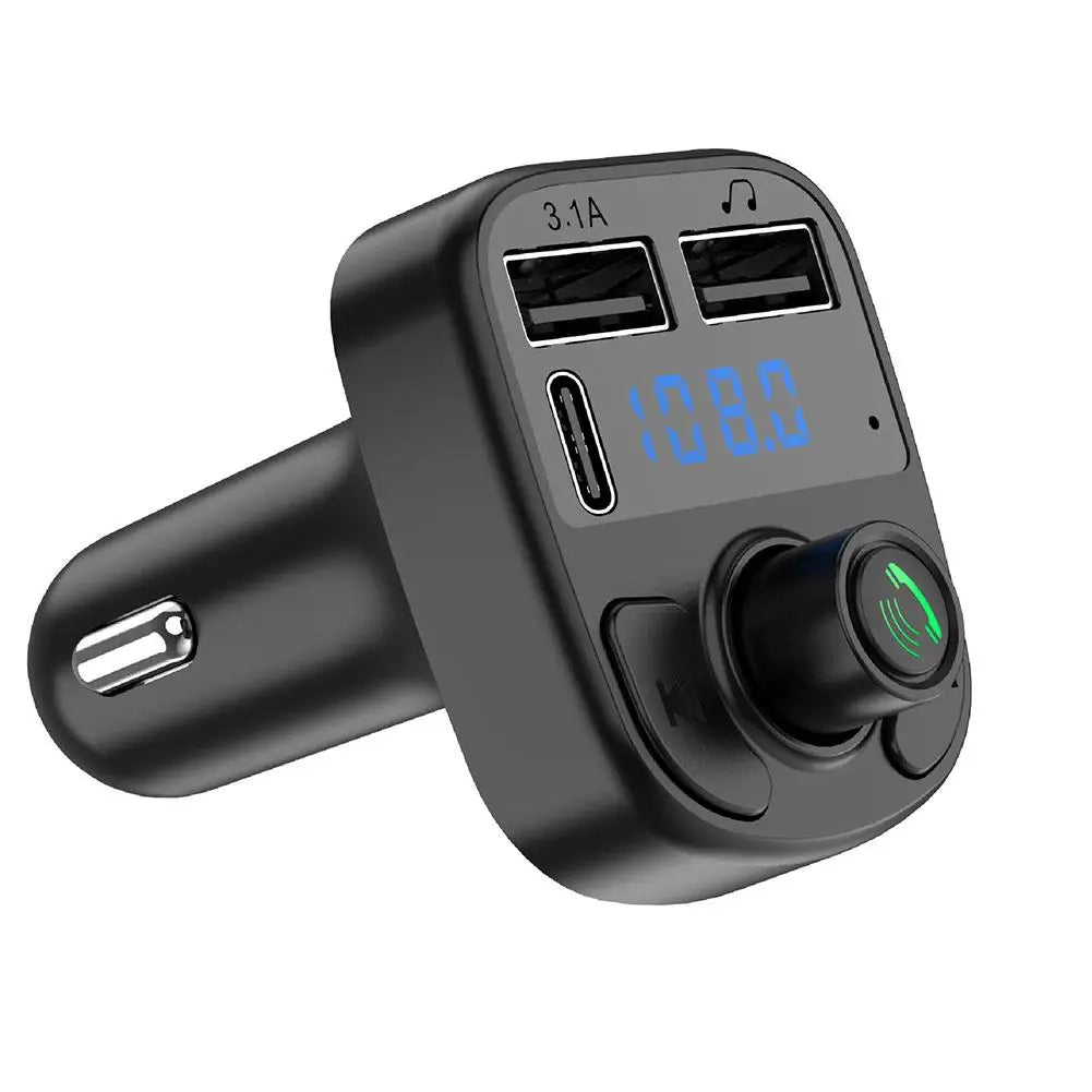 Kit mains libres transmetteur FM Bluetooth pour voiture avec double chargeur USB