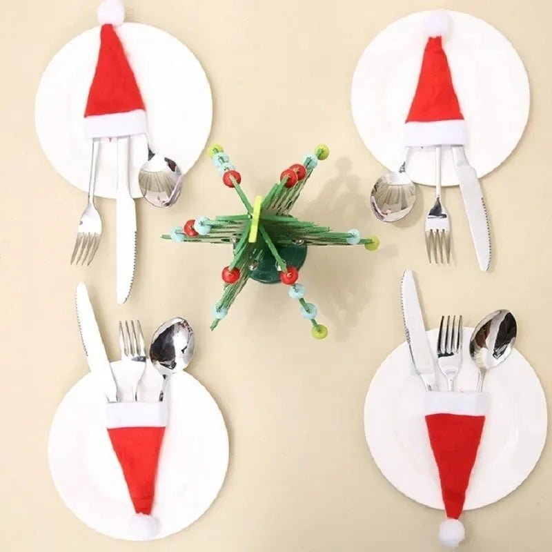 Merry Christmas Tableware Bag Holder & Cutlery Decor