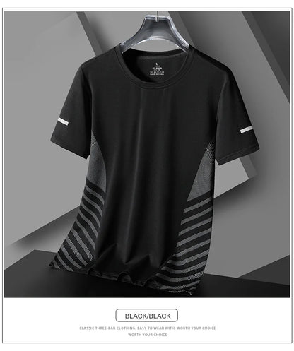 Men's Short Seleve Quick Dry Ice Silk Sport Running T-Shirts