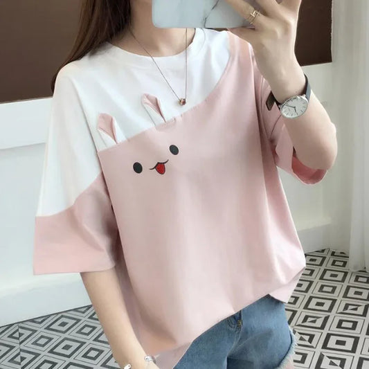 T-shirt de mode coréenne Kawaii