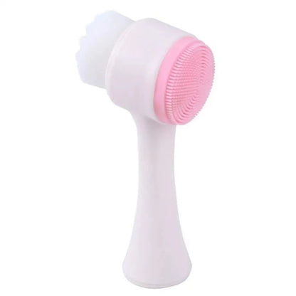 Brosse nettoyante pour le visage en silicone double face - Exfoliant doux