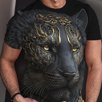 T-shirt d'été à imprimé tigre 3D pour hommes