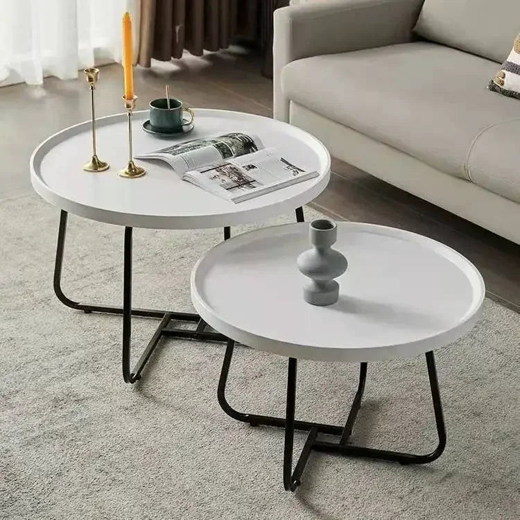 Round Coffee Table with Open Storage