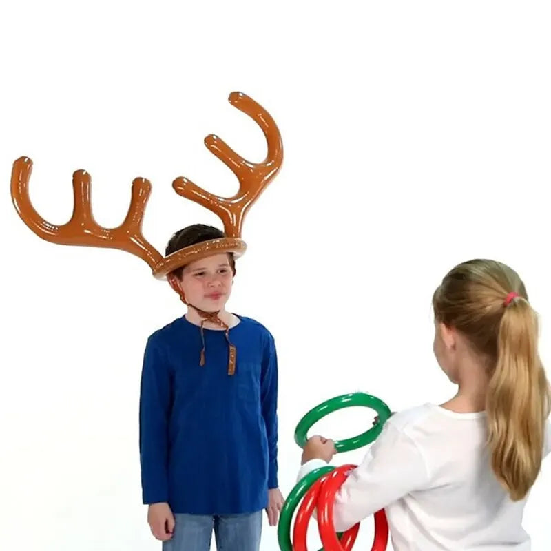 Inflatable Reindeer Antler Ring Toss Christmas Family Game Toys