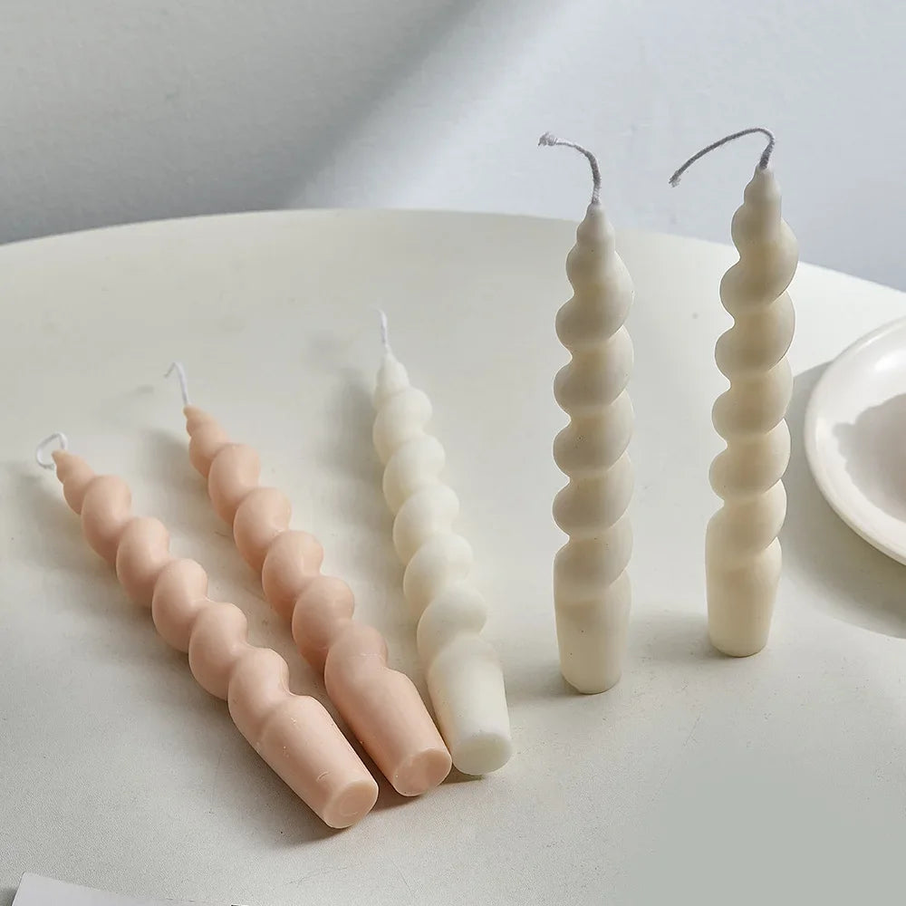 Classical Long Spiral Pillar Candles - Low Temperature