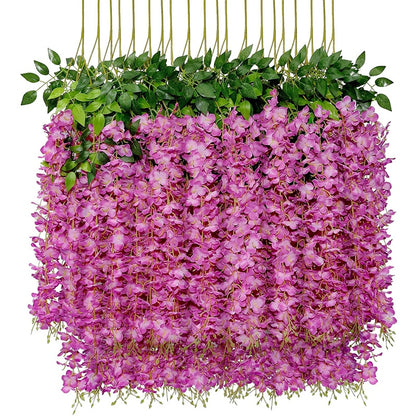 Artificial Wisteria Flowers Garland - Silk Vine for Home