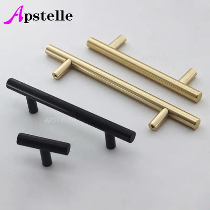 Black & Gold Brushed Stainless Steel Cabinet Handle