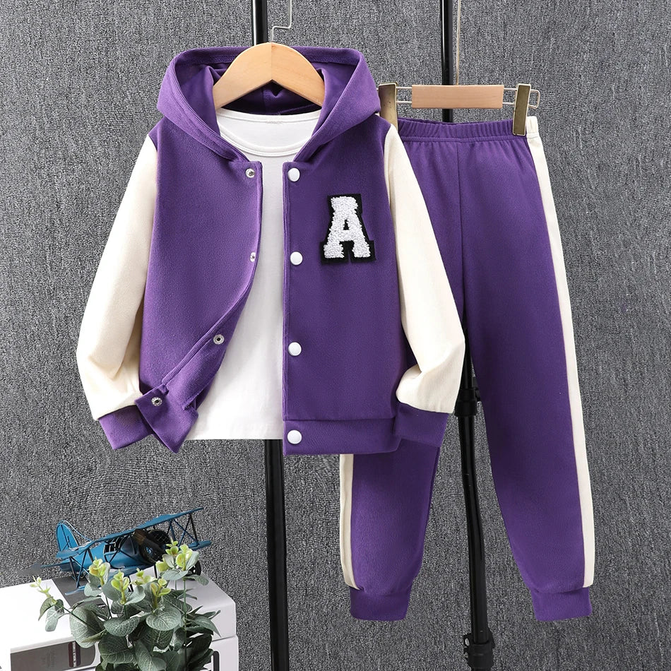 Autumn Kids Hooded Overcoat Set