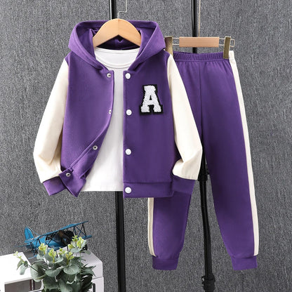Autumn Kids Hooded Overcoat Set