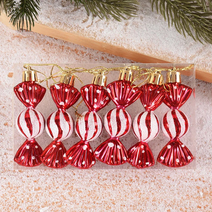 6PCS Christmas Candy Cane & Lollipop Ornaments