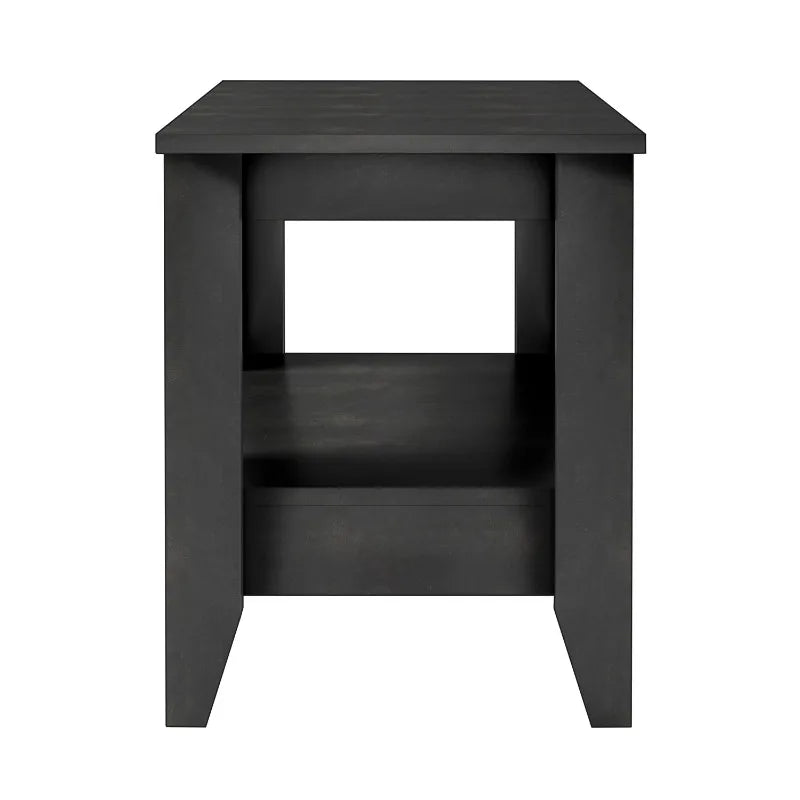 Modern White 2-Tier End Table