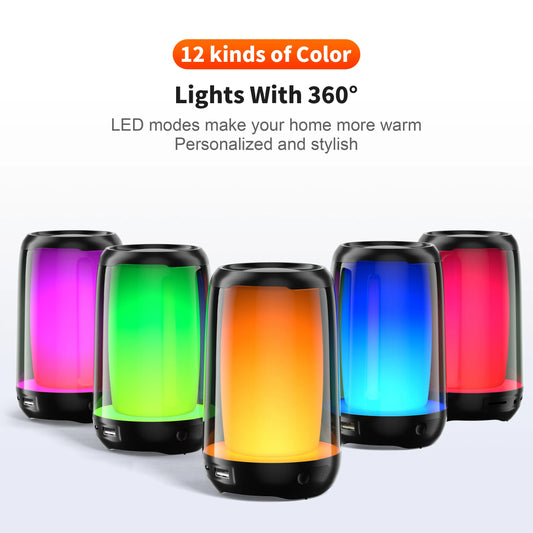 Haut-parleur Bluetooth 12 types de lumières de couleur