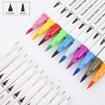 Double-Headed Watercolor Paint Brush Pen Set - 12-100 PCS